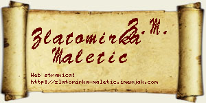 Zlatomirka Maletić vizit kartica
